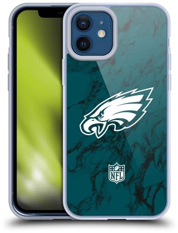 Head Case Designs Offizielle NFL Marmor Farbig Philadelphia Eagles Graphics Soft Gel Handyhülle Hülle kompatibel mit Apple iPhone 12 / iPhone 12 Pro