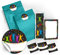 JuNa-Experten 12 Geschenktüten Blau + 12 Aufkleber + 12 Lesezeichen + 12 Mini-Notizblöcke – Jump Party Design, Mitgebsel, Gastgeschenke, Kindergeburtstag, Überraschungen, Jungen und Mädchen