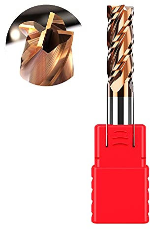 ASNOMY 1PC HRC55 Molino de extremo cuadrado de carburo, molino de extremo de carburo de micro grano para metal duro, 4 flautas de fresadora, AlTiN recubierto de CNC Fresas - 8 mm