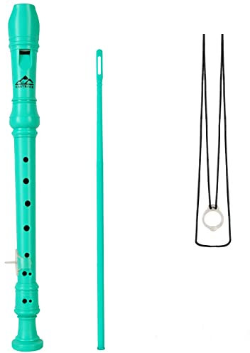 Eastrock Flûte à bec Instrument de style allemand Soprano Flûte à bec 10 pièces pour débutants avec tige de nettoyage, tableau des doigts, sac d'emballage, repose-pouce, Vert