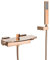 Robinet de baignoire cascade, robinet de baignoire moderne avec douchette, robinet de baignoire mural à poignée unique, mitigeur de bain en laiton,Rose gold