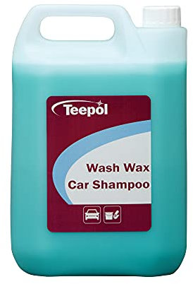 Teepol Wash & Wax Car Shampoo - High-Gloss Car Cleaning Products, Quick Rinse, Streak-Free Finish, Suitable for Hand Wash or Automatic Machines, 5L