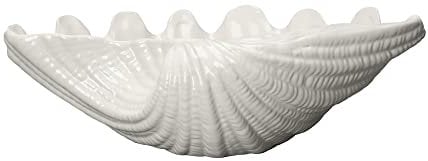 ByOn Shell L Muschelschale in der Farbe: Weiß, aus festem Dolomit hergestellt, Maße: 34x24x9,5cm, auch geeignet für die Aufbewahrung von Schmuck oder als Deko im Wohnzimmer, 5260905202