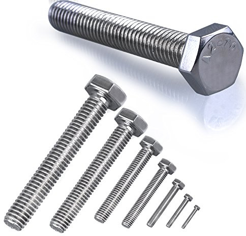 Stahlia Sechskantschrauben Edelstahl M5x12mm Vollgewinde (100 Stück) DIN 933 Gewindeschrauben Set Außensechskant Maschinenschrauben Gewindestange