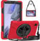Gerutek Galaxy Tab A7 Lite Case 8.7 Inch, Heavy Duty Shockproof Rugged Cover With 360 Rotatable Kickstand, Hand/Shoulder Strap for Samsung Tablet, Red