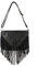 Teanea PU Leder Fransen Hobo Bag Große Nieten Handtasche Crossbody Tasche für Frauen, 026 Schwarz, Einheitsgröße
