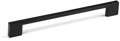 192mm Square Matt Black Kitchen Cabinet Handle | Cupboard Drawer Door Pull Wardrobe Furniture Replacement Upcycle