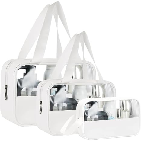 Aucuu Reise Kulturbeutel, Kosmetiktasche, Transparente Kulturtasche Damen, Tragbare wasserdichte Kulturtasche Organizer, Reißverschluss Make-up-Tasche mit Großer Kapazität für Damen Männer