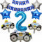 Yunchu Online 2. Polizei Geburtstag Dekoration - Tortendeko Luftballons, Blau Zahl 2 Helium Ballon für Motto Party Junge Geburtstag Party Supplies