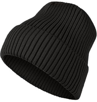 DRASSN Mütze Herren/Damen Schirmitz - 100% Merino - Made IN Germany (Schwarz)