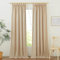 PONY DANCE Leinenvorhang mit Kräuselband Gardinen für Schienensystem 2er Set H 245 x B 140 cm Boho Vorhänge Wohnzimmer Leinen Gardinen Halbtransparent Linen Curtains for Living Room, Kamelhaarfarbe