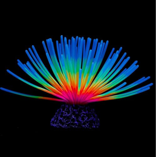 Yitaocity Silicone Sea Urchin Glow Fish Tank Decorations, Aquarium Imitative Sea Urchin Ball Artificial Ornament with Glowing Effect for Aquarium Fish Tank Landscape Decoration (Blue)