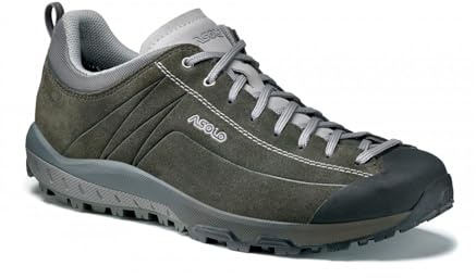 ASOLO Men's Space GV Durable Low-Height Outdoor Hiking Shoes with Suede Upper, Waterproof & Breathable Lining, Rubber Outsole, Beluga, 10