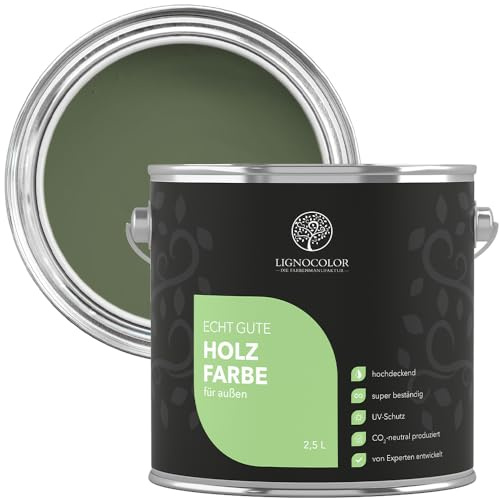 Lignocolor Holzfarbe Außen matt | wetterfeste Farbe für den Außenbereich (Forest matt, 2,5L) | hochdeckend & hochbeständig