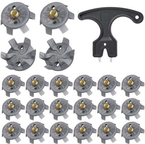 Cozypower Golf Spikes Set, 31 Pcs Including 30 Silvery Grey TPU Spikes & Black Spanner for Easy Installation, Ideal Golf Gift, 6 mm Dia, for Outdoor Lawns, Cricket Shoe, Golf Player, Lover
