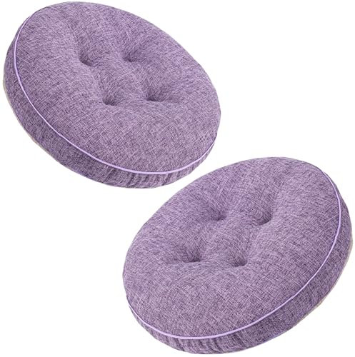 1/2/4/6 er Set Stuhlkissen 40/45/50x8cm Dicke Auflagen Quadratische rund Sitzkissen StühleSitzauflage für Indoor und Outdoor Polsterung Steppkissen/Bodenkissen (Color : @21, Size : Round 2pcs (45cm/