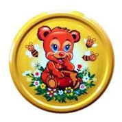 10 X JAM JAR CAP LIDS TWIST OFF/ 82mm. IDEAL FOR ANY TYPE OF PRESERVES,HONEY,JAM,MARMALADE,CHYTNEYS,THE LIDS ARE ACID PROOF, (Cartoon Bear 1)