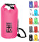 10L Rosenrot Wasserdichte Tasche, Dry Bag 2L/5L/10L/15L/20L/30L mit Verstellbarem Gurt, Schützt Telefon/Karte, Roll Top Wasserdichter Beutel Rucksack für Schwimmen/Rafting/Kajak/Bootfahren/Camping