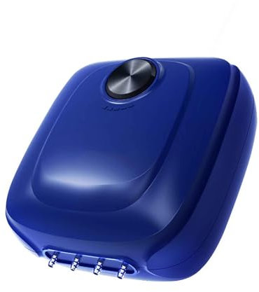 JUSHZ Pompes à Air Pompe Aquarium Bulleur Aquarium Pompes à Air pour Aquarium Silencieux 4 Sorties électriques Petit Volume d'air Réglable Moteur Tout en Cuivre (13W 16X7X18.5cm,Blue)