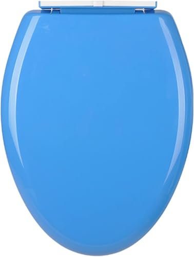 Color Toilet Seat, Elongated Toilet Seat Slow Close, Thicken Toilet Seat, Comfortable Toilet Seat,Easy to Clean & Install(Yellow, Red, Green, Blue, Purple)/Blue