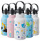 Exllena Edelstahl Trinkflasche für Kinder, 350ML auslaufsichere Thermosflasche mit Strohhalm und Griff, BPA-freie Isolierflasche für Kindergarten und Schule (Delfin)