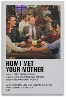 KGKAWERT Poster How I Met Your Mother, Vintage-Kunst, Raumdekoration, ästhetisches Poster für Schlafzimmer, Wohnzimmer, Wände, ästhetisches Poster, 30 x 45 cm, ungerahmter Stil
