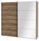 FORTE HAYATO Schrank 220, Kleiderschrank mit Spiegel, Industrial Schwebetürenschrank, 2-türig, Holzwerkstoff, Alpenfichte Holzdekor/Schwarz, 220,1 cm breit x 210,5 cm hoch x 61,2 cm tief