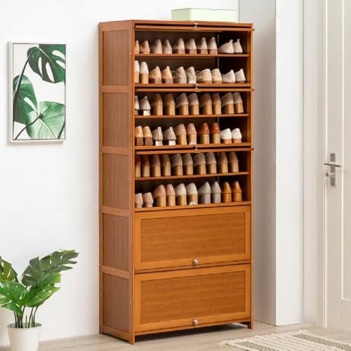 Zapatero, Zapatero de 10 Niveles con Puertas abatibles, Zapatero Alto, Estante para Zapatos para Entrada, Pasillo, Puerta de Entrada