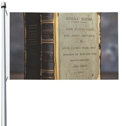 Flaggen, 90 x 152 cm, doppelseitig, schwer, 200D, Dekoration, Outdoor-Flagge, alte Buchflagge, Willkommensflaggen mit Messingösen, Gartenflagge für alle Jahreszeiten, Außendekor-Flagge