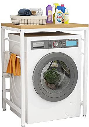 Laundry Shelf Stand for Washing Machine & Dryer Over Washer Dryer Storage Organizer Rack for Front Load Washer and Tumble Dryer Free Standing Bathroom Storage Unit