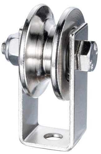 KCNOFNC 40mm Umlenkrolle mit 2 Kugellager, Edelstahl Fitness flaschenzug，Umlenkrollen für 8mm Seile Stahlseil, 200kg Tragkraft 1 Stück