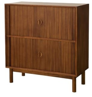 Buffet en bois massif avec volet roulant et porte mobile pour décoration de cuisine