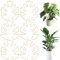 Lot de 6 supports de tige de plante en feuille de Monstera en fer en forme de carapace de tortue en bambou stable pour plantes grimpantes dorées, accessoires pour plantes d'intérieur et d'extérieur