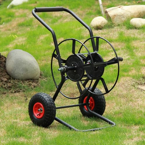 PP-Vic Hochleistungsgartenschlauch -Rollwagen, Gartenschlauch -Rollenwagen, Bodenschlauchrolle Wasserrohrlager -Rack Mit Rädern Für Rasenflächen Im Freien Im Freien,Match 3/4 inch