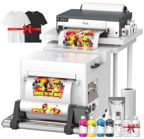 PLK A3 DTF-Drucker mit Pulverstreuer und Trockner, XP600 dtf Drucker, Rollenzuführung, doppelte Geschwindigkeit, verbessertes L18058 DTF mit weißem Tintenrührsystem, DTF-bekleidungsdruck