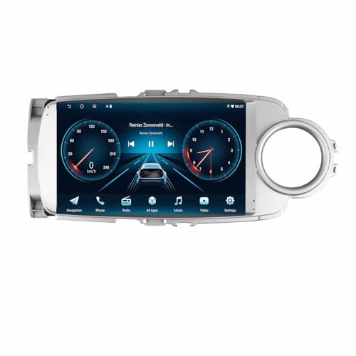 Estéreo para coche Android 13 de doble DIN con pantalla táctil para Toyota Yaris 2012-2017 Bluetooth navegación GPS radio FM USB SWC compatible con Carplay y Android Auto cámara de marcha atrás(A K-1(