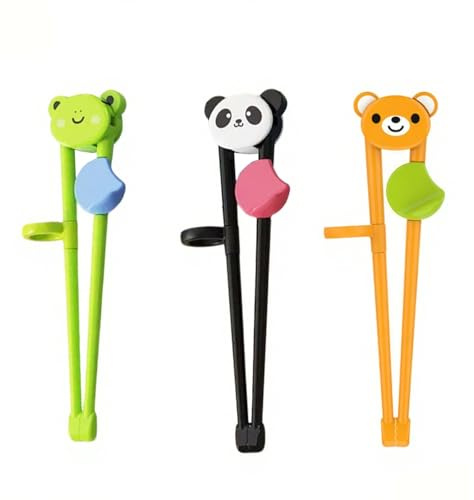 Kids Chopsticks - ShiningUU 3 Pairs Training Chopsticks for Children | Reusable Training Childrens Chopstick for Kids & Beginners | Left/Right Handed | Green/Brown/Black​