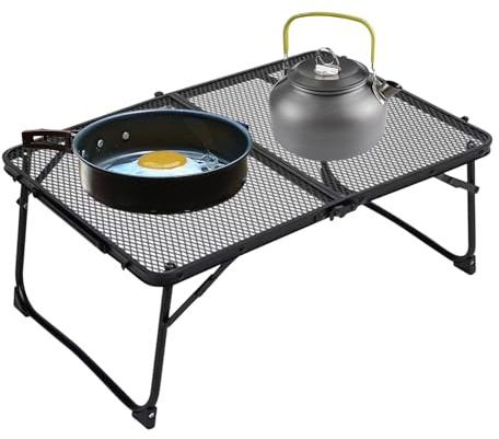 ETUCYNG Klapptisch für den Außenbereich, 60 x 40 cm, Aluminium-Legierung, Camping-Grilltische, einfache Lagerung, tragbare Grilltische mit Netz-Schreibtisch zum Kochen, Grillen, Heckklappe, Hinterhof