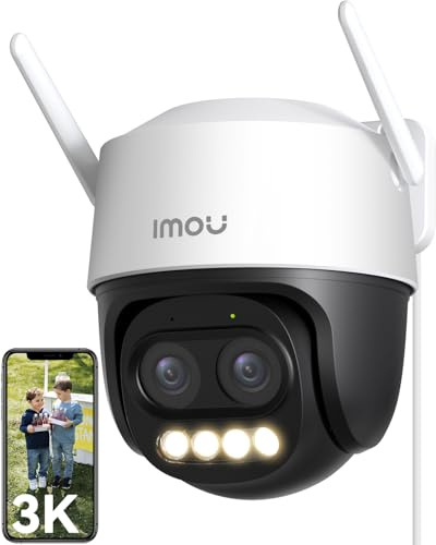 Imou 3K (5MP) PTZ Caméra de Surveillance WiFi Extérieure à Double Objectif | Zoom 12X, WiFi 6, Vision Nocturne Couleur 56m, Détection Humaine/Véhicule, Suivi Automatique, Alarme Sirène&Projecteur, IP66