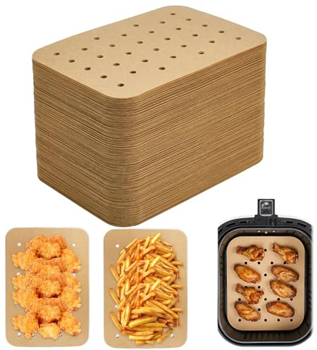 Air Fryer Paper Liners 200Pcs Perforated Parchment Paper, airfryer Liners Disposable for Kitchen Cooking, Universal fit Most air fryers, Food Grade Non-Stick Oil Absorbent Easy Clean Liner Sheets
