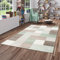 Maui Designer Teppich Pastell Grün Beige Karo in 4 Größen