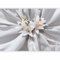 murando - Papier peint panoramique nature 350x256 cm - Revêtement mural décoration salon - Design moderne - Fleurs blanches lys fond de tissu texture gris romantique b-C-0172-a-a