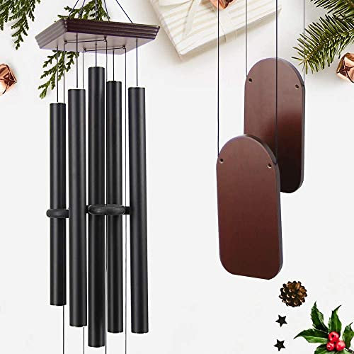 48 Zoll großes Windspiel für den Außenbereich, Sympathie-Windspiel mit 5 schweren Aluminiumrohren, abgestimmte beruhigende Melodie, Gedenkwindspiel für die Außendekoration (Terrasse, Garten, Hof)