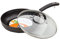 H&RB Padella Antiaderente con Coperchio, Pentole Multifunzionali Non Tossiche Soffriggere Padella Induzione Pan Non Fumi,Black,26Cm