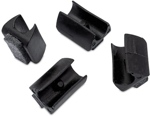 aliante a 4 pinze per aliante/sedia, in plastica, nero, con feltro, per tubi tondi