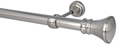 Sento Gardinenstange Vorhangstange 25mm 1-läufig Wandmontage Edelstahl Optik 140 cm PRYMA
