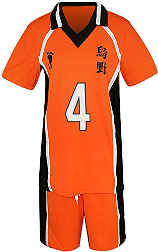 Gurbanton Anime Kostüm Jersey Karasuno High School Volleyball Uniform Cosplay Shirt Shorts, 4-nishinoya Yuu, Medium