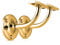 XFORT Set of 2 Polished Brass Handrail Brackets, Banister Brackets for Stair Banister Handrail.