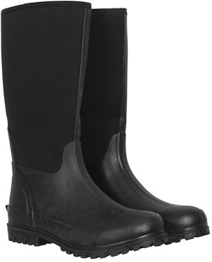 Mountain Warehouse Neoprene Mucker Casual Mens Wellies - Waterproof & Easy Wipe Clean, Sturdy Wellington Boots - for Rain, Mud, Snow, Walking & Festivals Black Adult Shoe Size 13