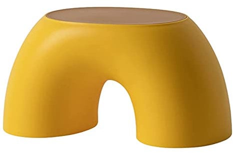 Petit banc arc-en-ciel semi-anneau pour la maison, chaise d'intérieur pour enfants, tabouret de meubles de lit, tabouret jouet pour chambre d'enfant (jaune)
